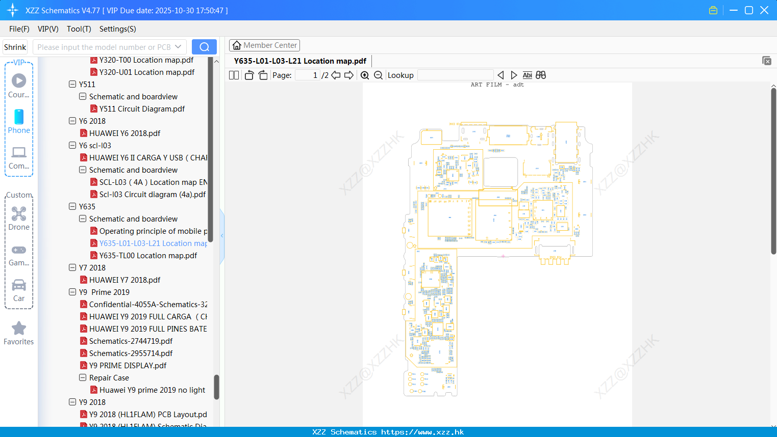 Huawei Y635-L01-L03-L21 Location Map